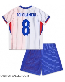 Franța Aurelien Tchouameni #8 Echipament de Fotbal Replică European 2024 Copii Deplasare (+ Șorturi)